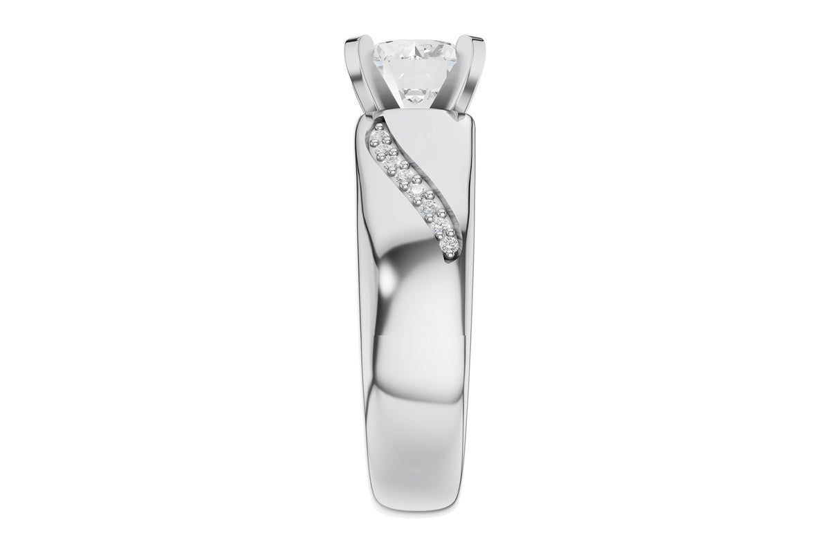 Allison Kaufman Diamond Engagement Ring Semi-Mount in 14K White Gold, 0.08 ctw (L7958), alternate view