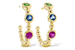 Allison Kaufman Multi-Gemstone Earrings in 14K Yellow Gold, 0.68 ctw