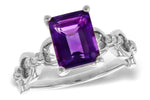 Allison Kaufman Amethyst & Diamond Ring in 14K White Gold, 2.05 ctw