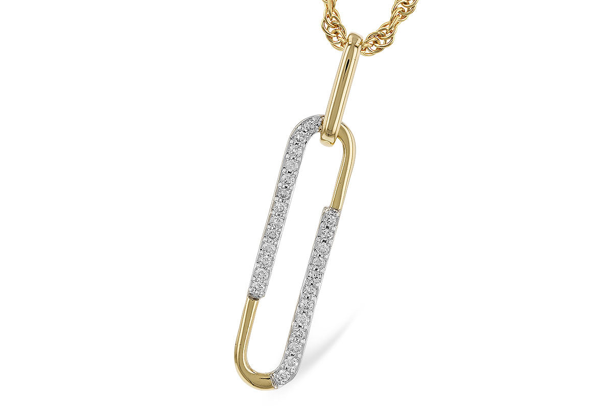 Allison Kaufman Diamond Necklace in 14K Yellow & White Gold, 0.14 ctw (N8459)