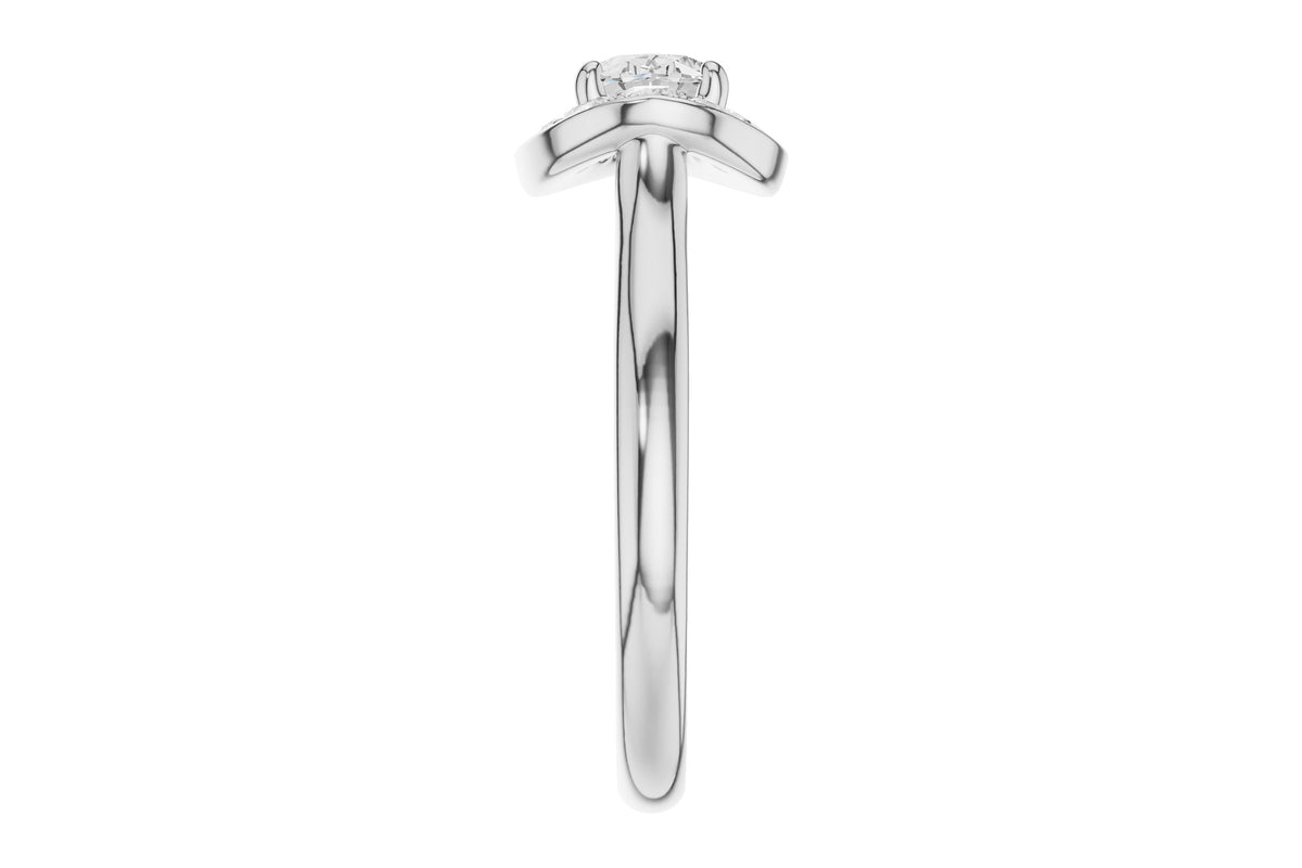 Allison Kaufman Diamond Engagement Ring Semi-Mount in 14K White Gold, 0.25 ctw (L7934), alternate view