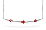 Allison Kaufman Ruby & Diamond Necklace in 14K White Gold, 0.49 ctw
