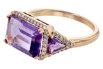 Allison Kaufman Amethyst & Diamond Ring in 14K Rose Gold, 3.70 ctw, alternate view