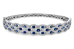 Allison Kaufman Sapphire & Diamond Bangle Bracelet in 14K White Gold, 3.14 ctw