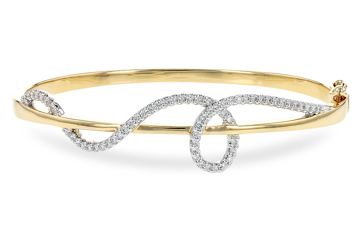 Allison Kaufman Diamond Bangle Bracelet in 14K Yellow & White Gold, 0.75 ctw (B1323)