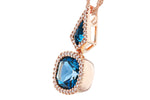 Allison Kaufman London Blue Topaz & Diamond Necklace in 14K Rose Gold, 2.40 ctw (N8397), alternate view