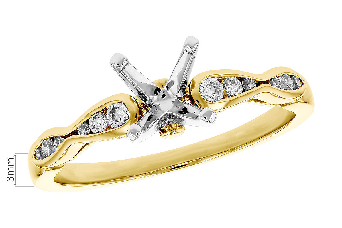 Allison Kaufman Diamond Engagement Ring Semi-Mount in 14K Yellow Gold, 0.14 ctw (L7714), alternate view