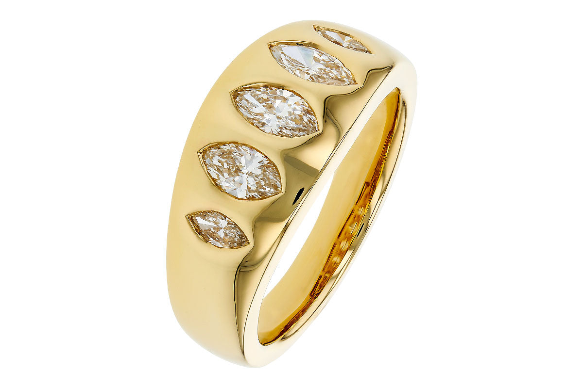 Allison Kaufman Fancy-Cut Diamond Wedding Band in 14K Yellow Gold, 0.95 ctw, alternate view