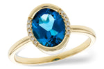 Allison Kaufman London Blue Topaz & Diamond Ring in 14K Yellow Gold, 1.93 ctw