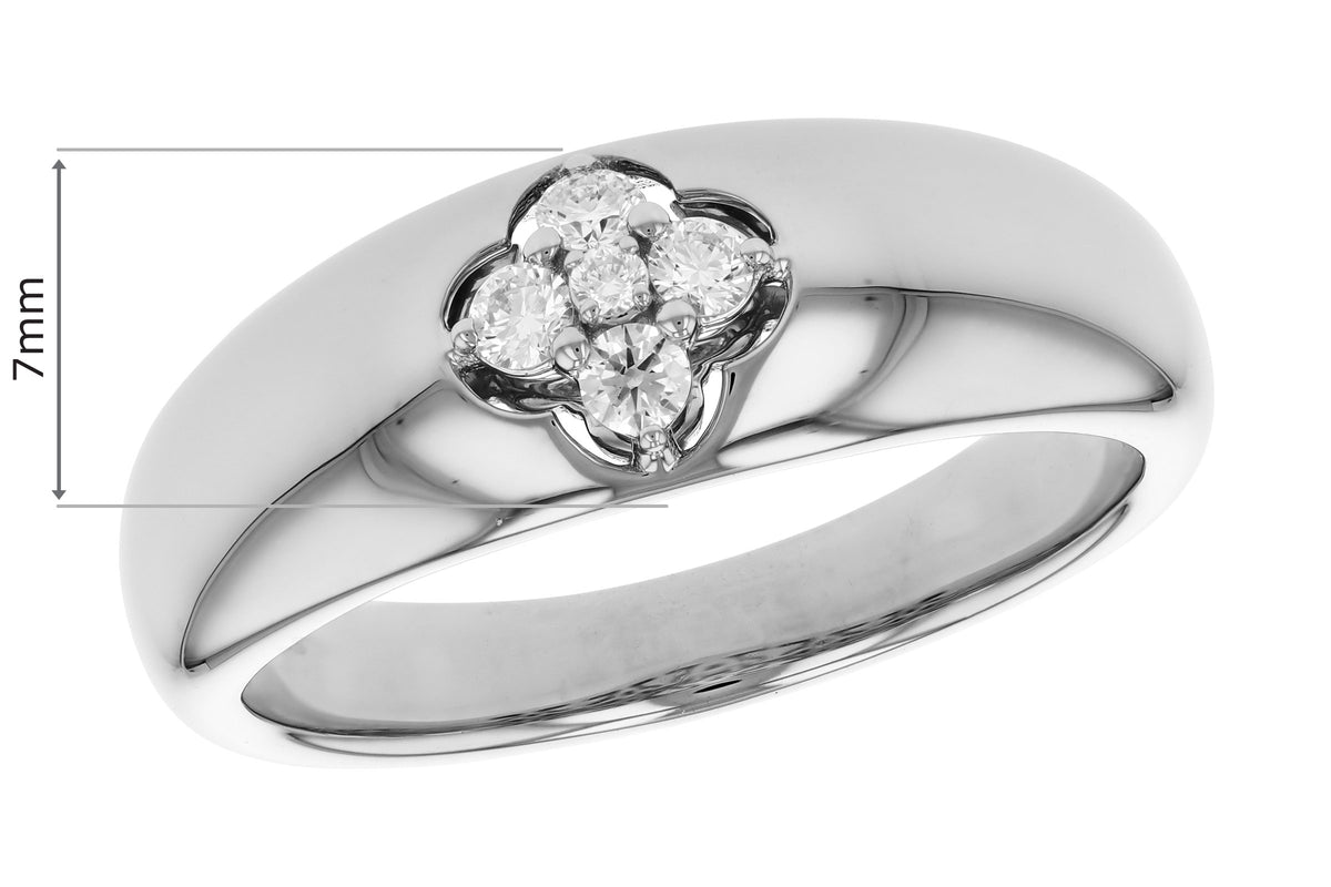 Allison Kaufman Diamond Wedding Band in 14K White Gold, 0.14 ctw (W2742), alternate view