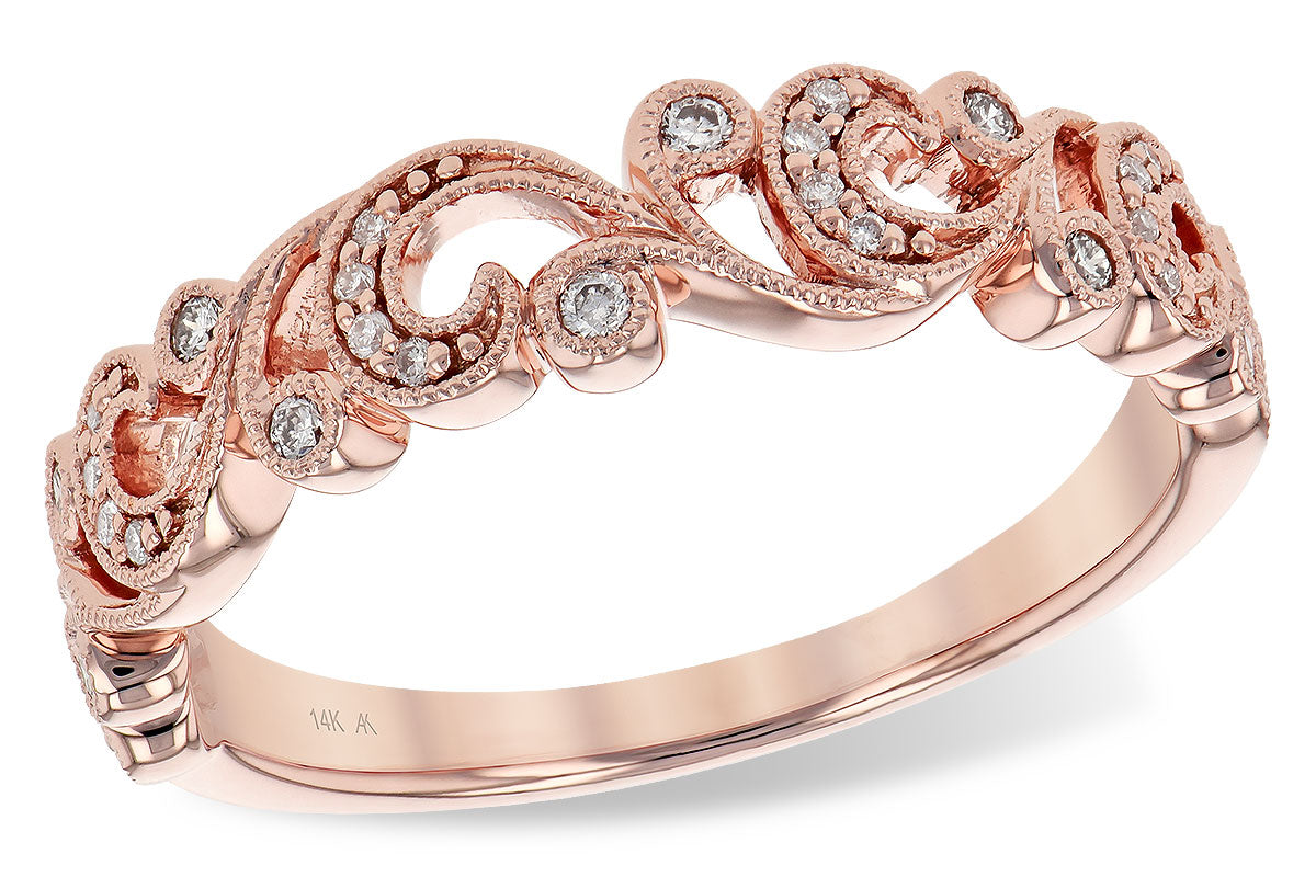 Allison Kaufman Diamond Wedding Band in 14K Rose Gold, 0.13 ctw (W2254)