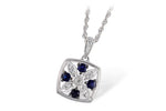 Allison Kaufman Sapphire & Diamond Necklace in 14K White Gold, 0.45 ctw