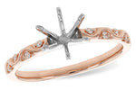 Allison Kaufman Diamond Engagement Ring Semi-Mount in 14K Rose Gold, 0.05 ctw