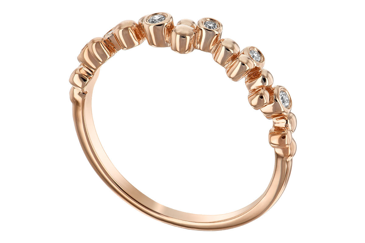 Allison Kaufman Diamond Wedding Band in 14K Rose Gold, 0.08 ctw, alternate view