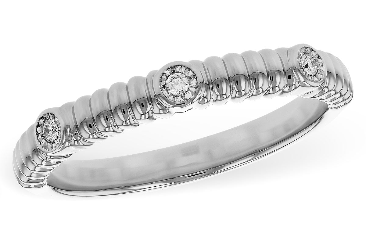 Allison Kaufman Diamond Wedding Band in 14K White Gold, 0.03 ctw