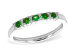Allison Kaufman Emerald & Diamond Wedding Band in 14K White Gold, 0.27 ctw