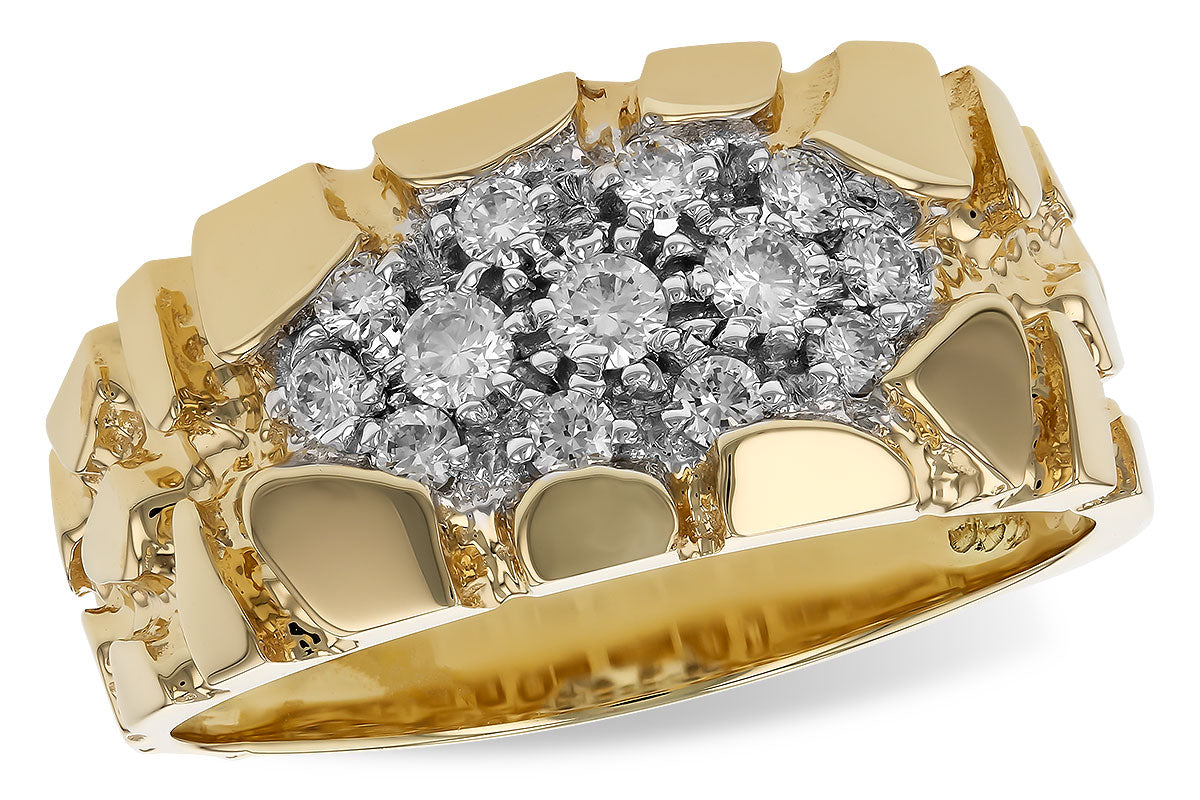 Allison Kaufman Diamond Men's Wedding Band in 14K Yellow Gold, 0.43 ctw