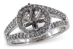 Allison Kaufman Diamond Engagement Ring Semi-Mount in 14K White Gold, 0.57 ctw (L7330)