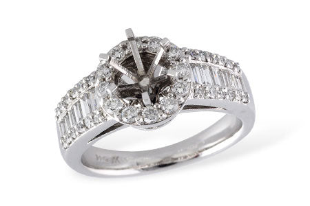 Allison Kaufman Diamond Engagement Ring Semi-Mount in 14K White Gold, 0.84 ctw
