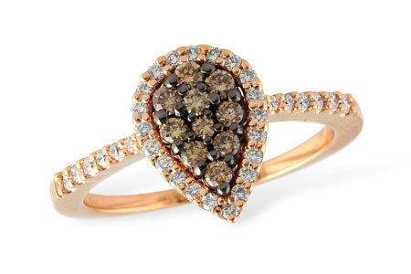 Allison Kaufman Brown Diamond Ring in 14K Rose Gold, 0.49 ctw
