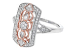 Allison Kaufman Diamond Ring in 14K Rose & White Gold, 0.31 ctw, alternate view