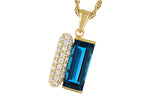 Allison Kaufman London Blue Topaz & Diamond Necklace in 14K Yellow Gold, 2.92 ctw