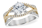 Allison Kaufman Diamond Engagement Ring Semi-Mount in 14K Yellow Gold, 0.53 ctw