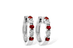 Allison Kaufman Ruby & Diamond Earrings in 14K White Gold, 0.52 ctw
