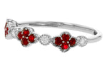 Allison Kaufman Ruby & Diamond Wedding Band in 14K White Gold, 0.30 ctw, alternate view