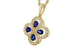 Allison Kaufman Sapphire & Diamond Necklace in 14K Yellow Gold, 0.96 ctw, alternate view