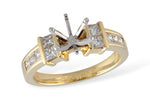 Allison Kaufman Princess-Cut Diamond Engagement Ring Semi-Mount in 14K Yellow Gold, 0.70 ctw