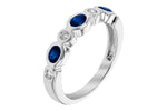 Allison Kaufman Sapphire & Diamond Wedding Band in 14K White Gold, 0.78 ctw (W2438), alternate view