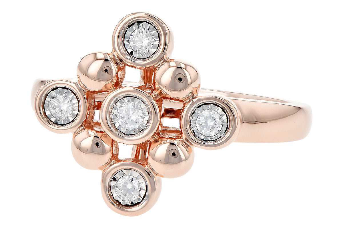 Allison Kaufman Diamond Ring in 14K Rose Gold, 0.14 ctw, alternate view