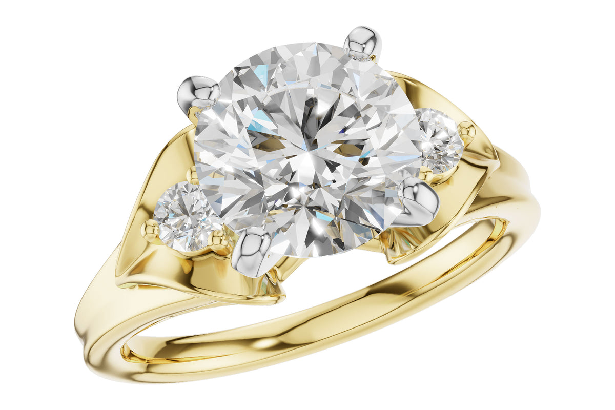 Allison Kaufman Diamond Engagement Ring Semi-Mount in 14K Yellow Gold, 0.16 ctw (L7955)