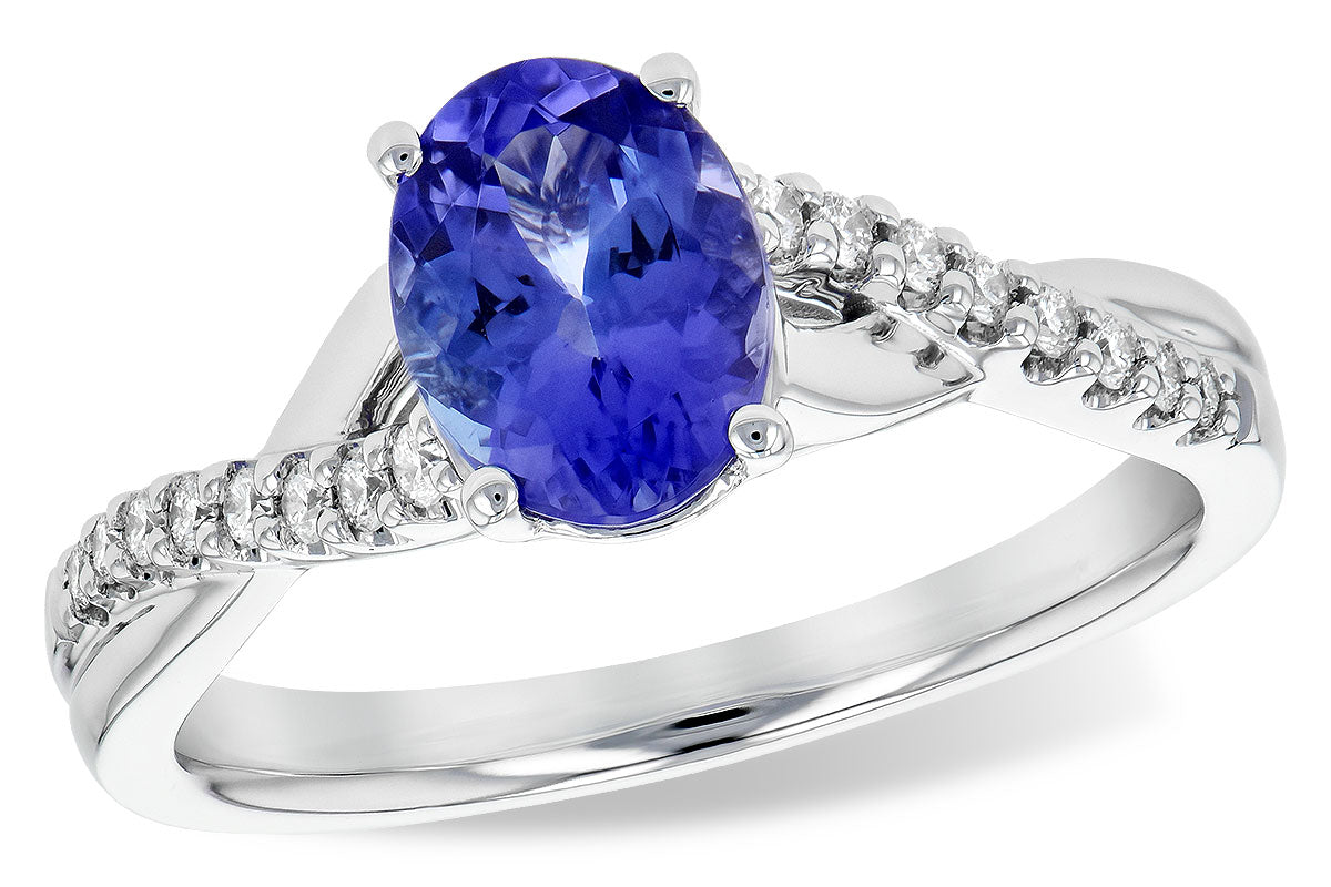 Allison Kaufman Tanzanite & Diamond Ring in 14K White Gold, 1.35 ctw