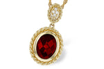 Allison Kaufman Garnet & Diamond Necklace in 14K Yellow Gold, 2.12 ctw