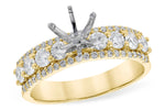 Allison Kaufman Diamond Engagement Ring Semi-Mount in 14K Yellow Gold, 0.92 ctw