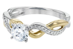 Allison Kaufman Diamond Engagement Ring Semi-Mount in 14K Yellow & White Gold, 0.09 ctw (L7540), alternate view
