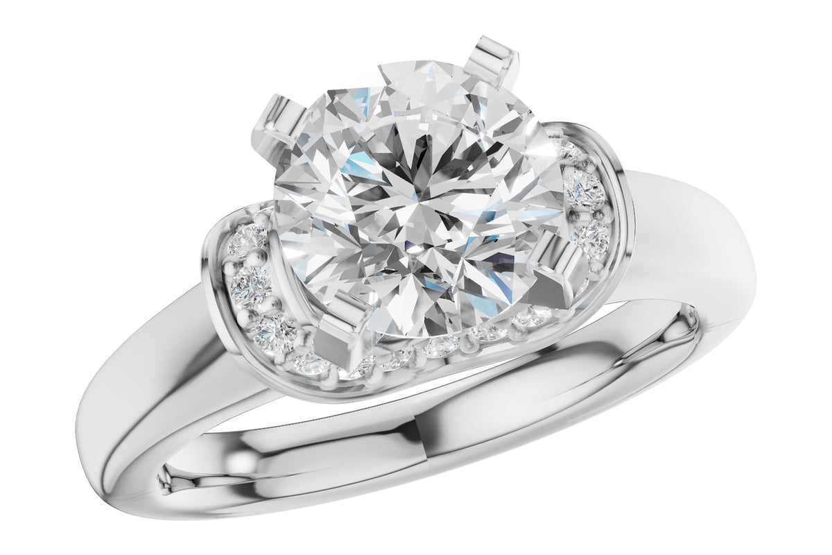 Allison Kaufman Diamond Engagement Ring Semi-Mount in 14K White Gold, 0.16 ctw (L7945)