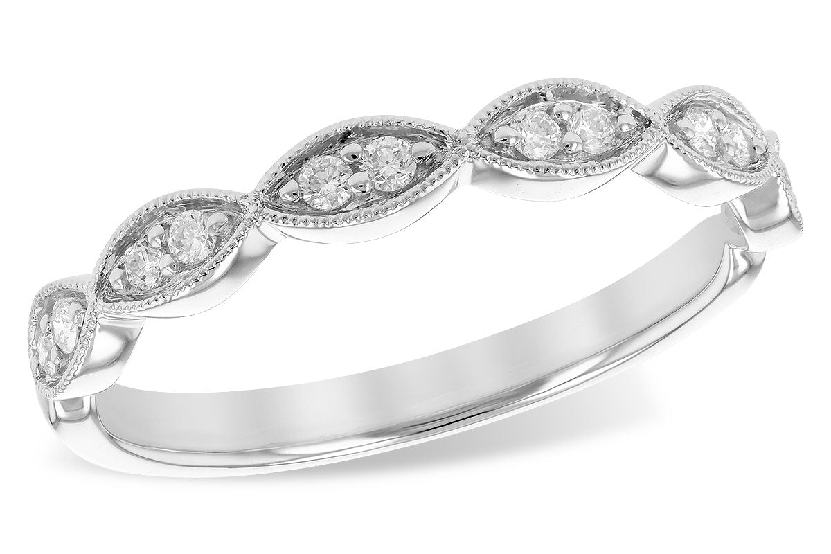 Allison Kaufman Diamond Wedding Band in 14K White Gold, 0.14 ctw (W2332)