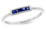 Allison Kaufman Sapphire Ring in 14K White Gold, 0.14 ctw