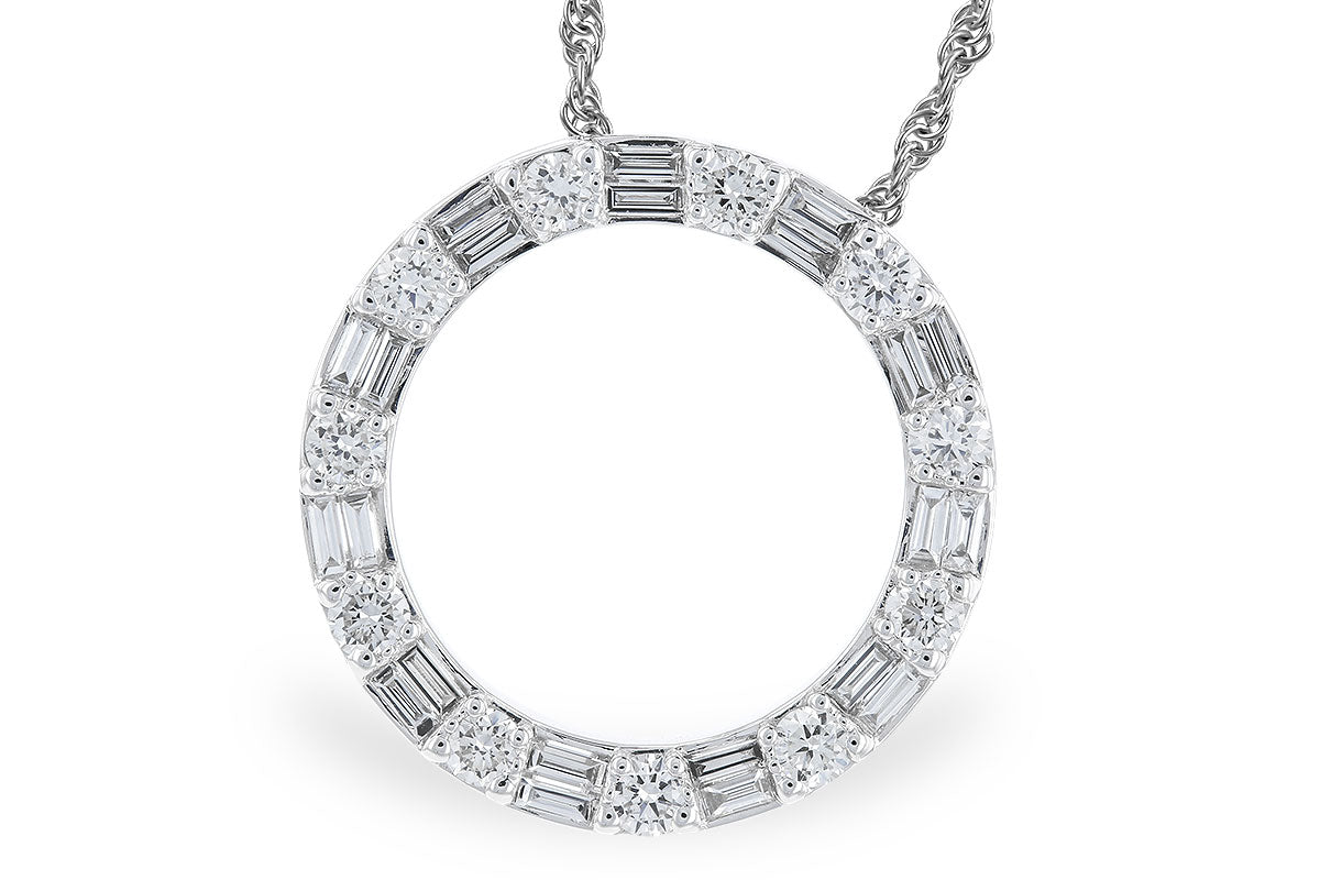 Allison Kaufman Baguette Diamond Necklace in 14K White Gold, 0.60 ctw