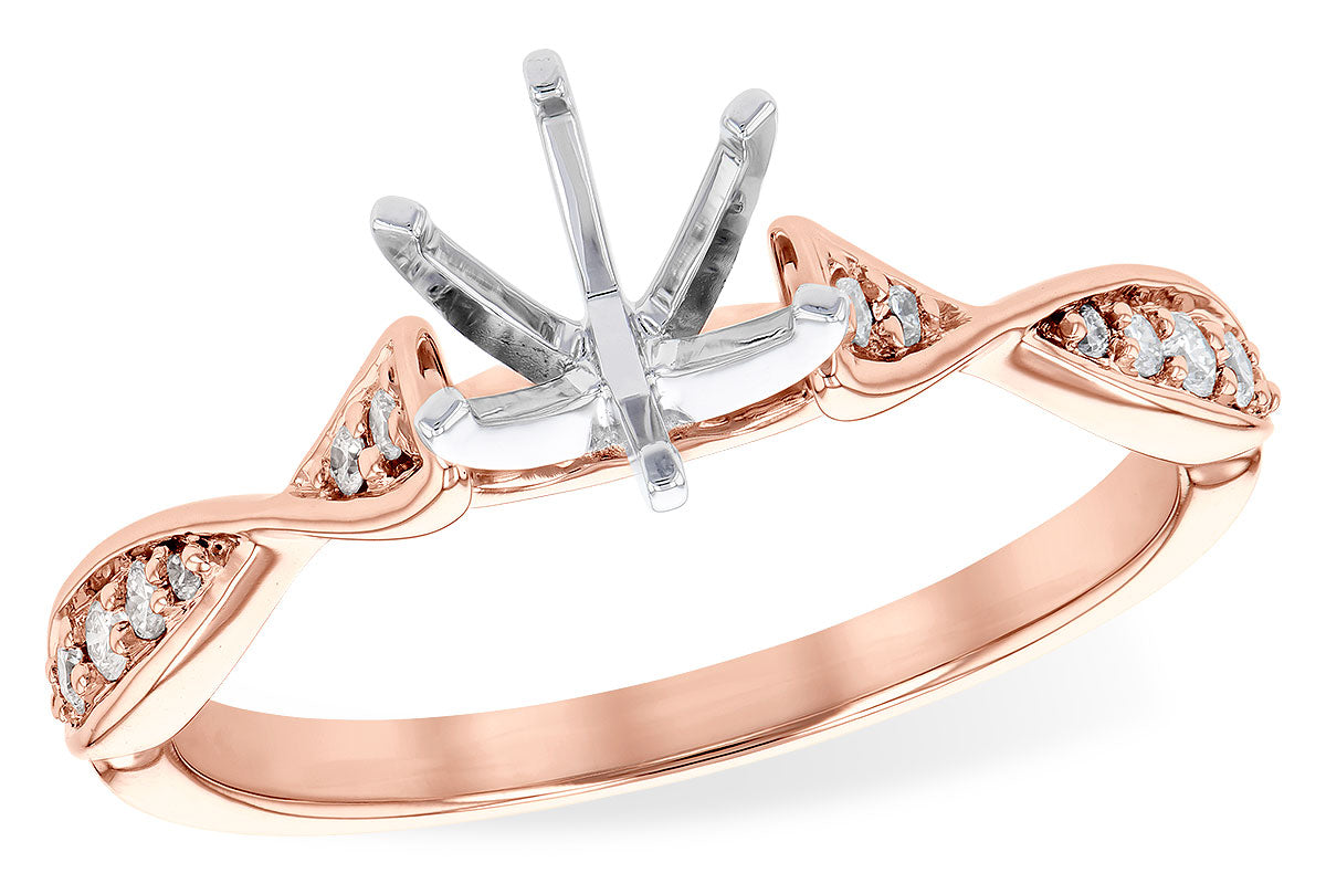 Allison Kaufman Diamond Engagement Ring Semi-Mount in 14K Rose Gold, 0.11 ctw (L7812)