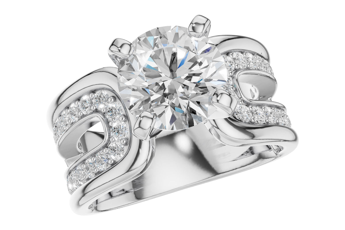 Allison Kaufman Diamond Engagement Ring Semi-Mount in 14K White Gold, 0.50 ctw (L7913)
