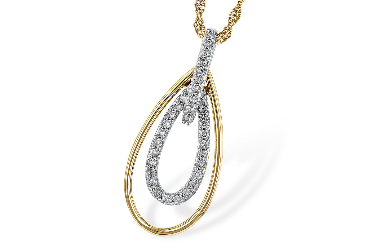 Allison Kaufman Diamond Necklace in 14K Yellow & White Gold, 0.24 ctw (N7364)