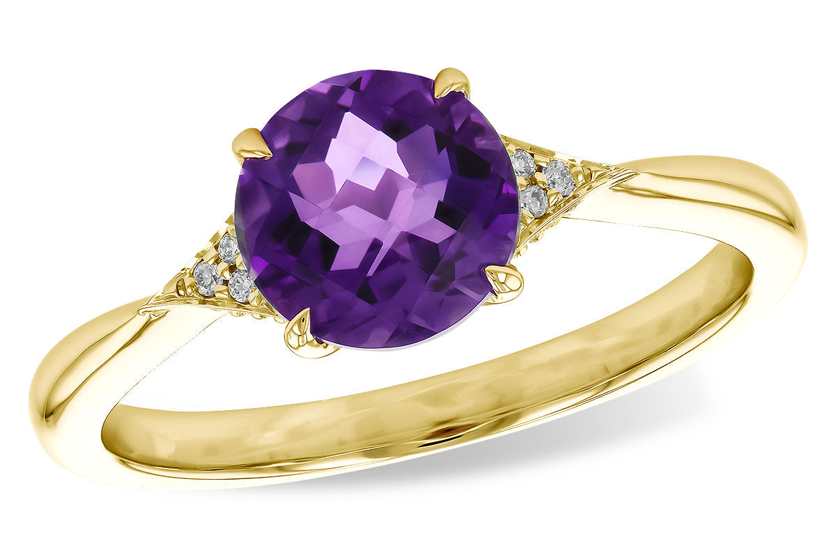Allison Kaufman Amethyst & Diamond Ring in 14K Yellow Gold, 1.30 ctw