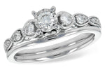 Allison Kaufman Diamond Bridal Set in 14K White Gold, 0.42 ctw
