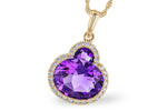 Allison Kaufman Amethyst & Diamond Necklace in 14K Yellow Gold, 2.42 ctw