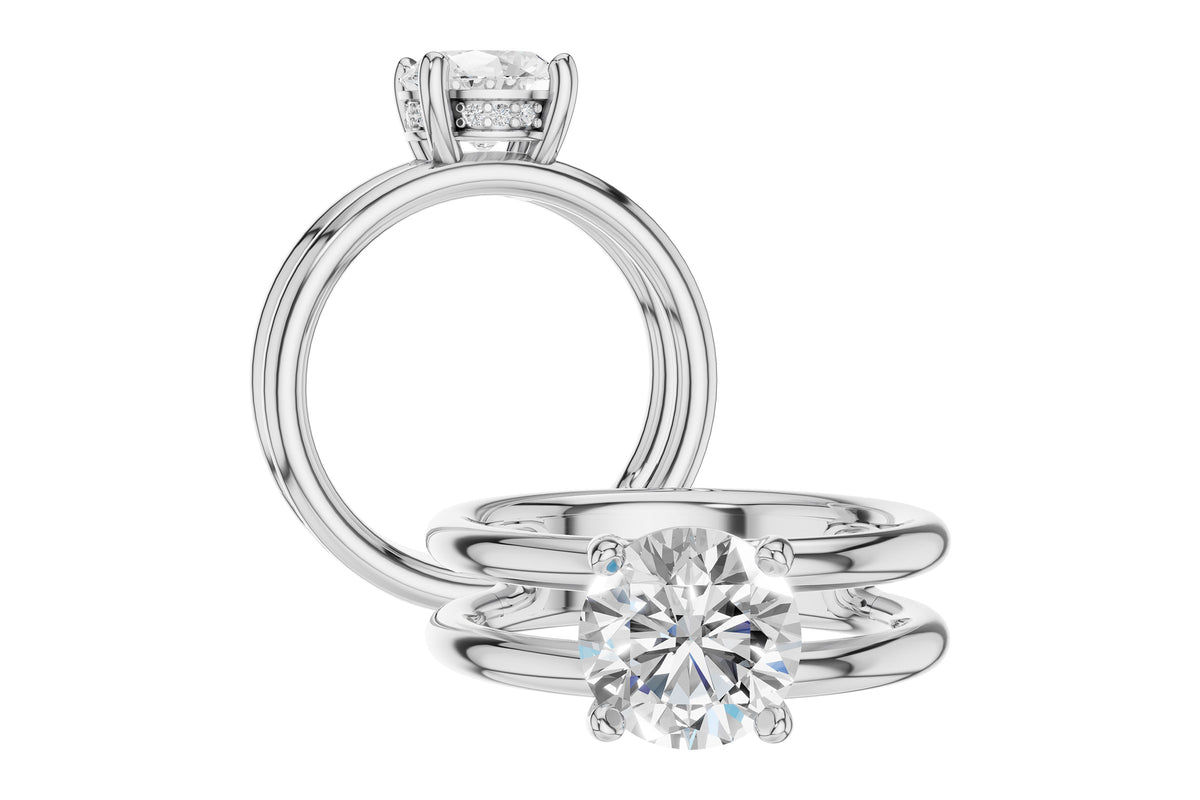 Allison Kaufman Diamond Engagement Ring Semi-Mount in 14K White Gold, 0.06 ctw (L7948), alternate view