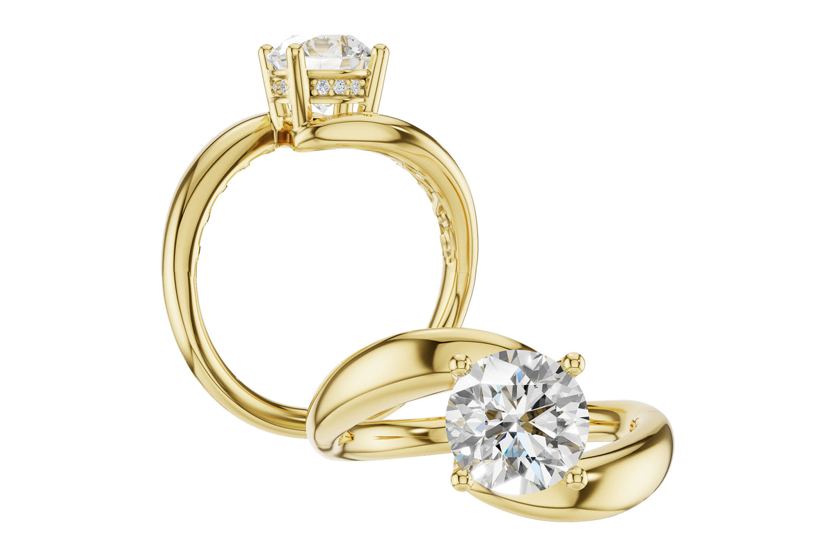 Allison Kaufman Diamond Engagement Ring Semi-Mount in 14K Yellow Gold, 0.04 ctw (L7920), alternate view